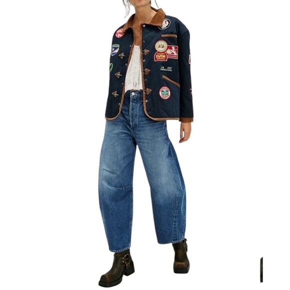 Free People Farmstead Patchwork Jacket Coat Size XS - Picture 2 of 6